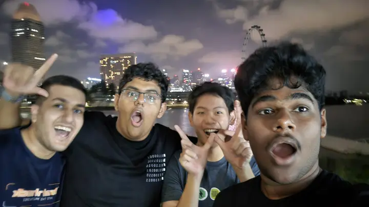 group pictures during hackomania, with the mbs skyline behind us.